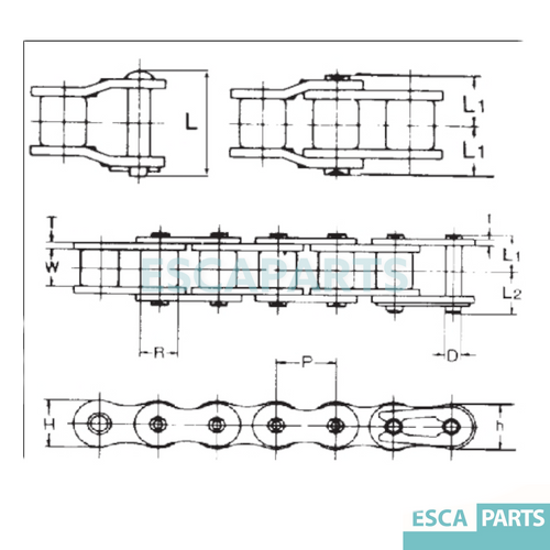Chain ISO 24B1 pre stretched kit 5m-1