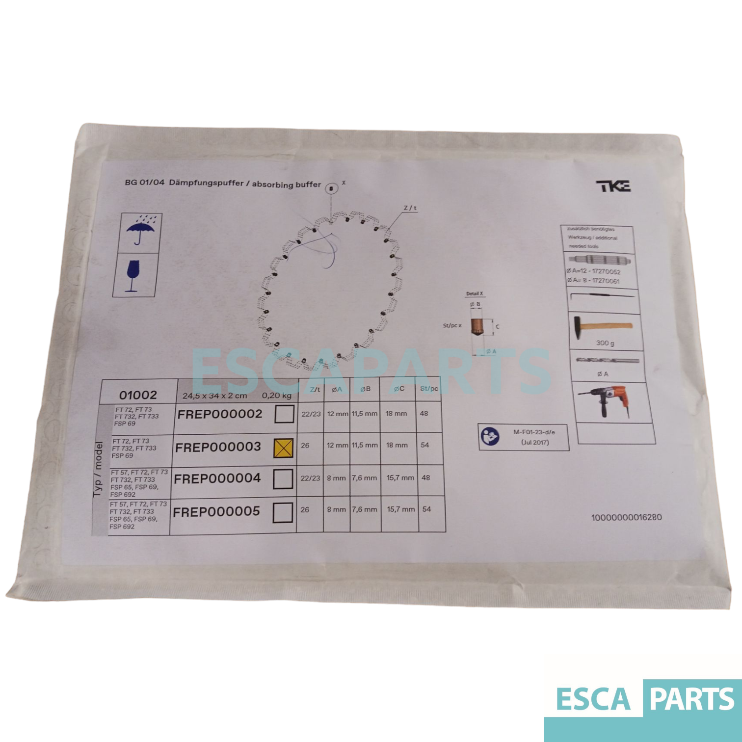 Buffer Pin Kit 54 pcs Ø12 mm – compatible with ThyssenKrupp-2