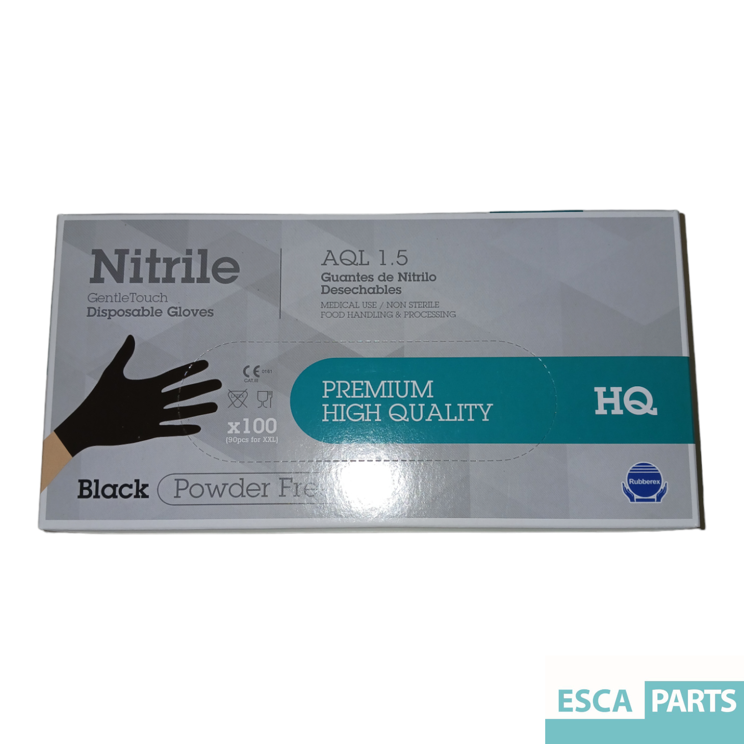 Nitrile Gloves Disposable Black Size L-1
