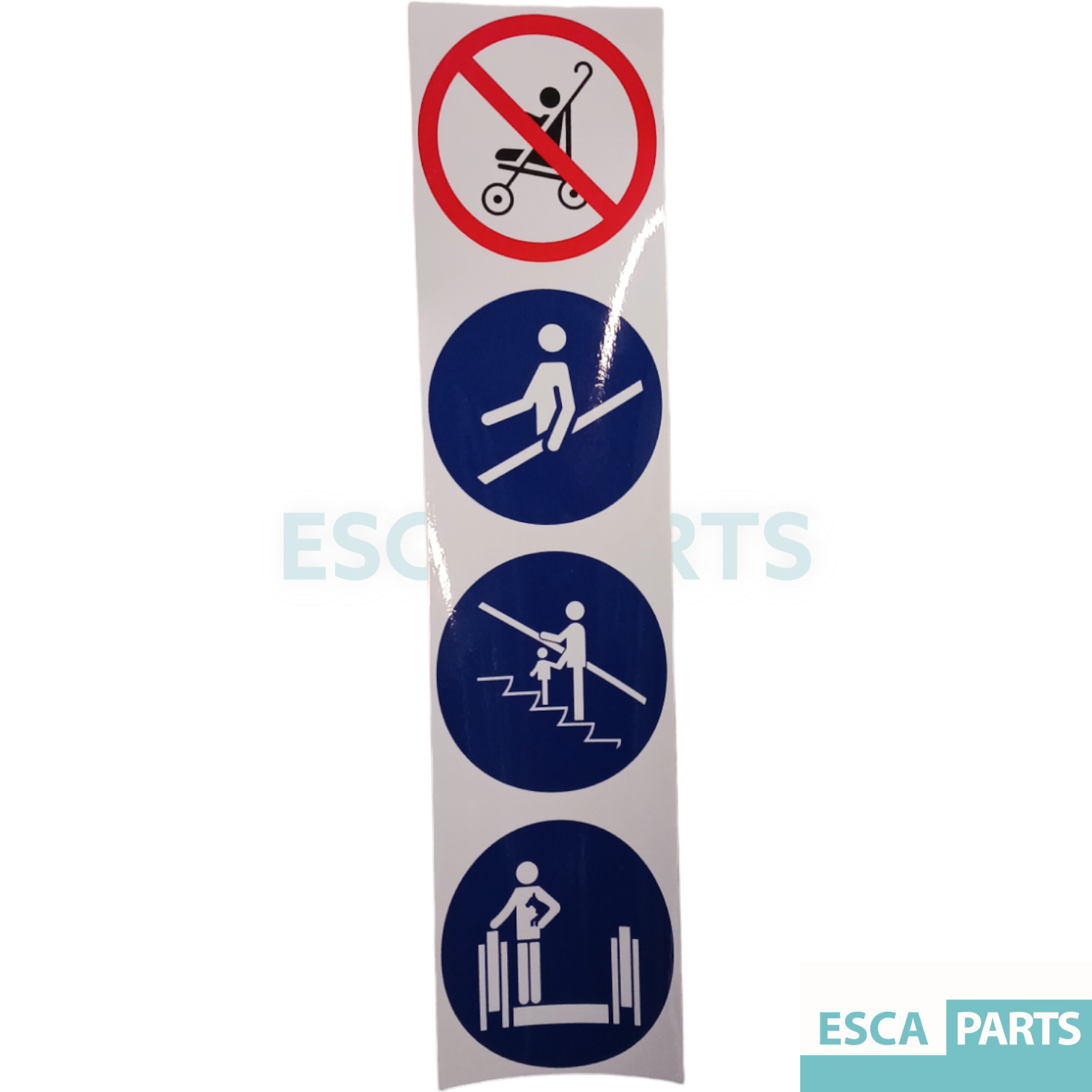 Escalator Safety Symbol Sticker 60×250 mm White-1