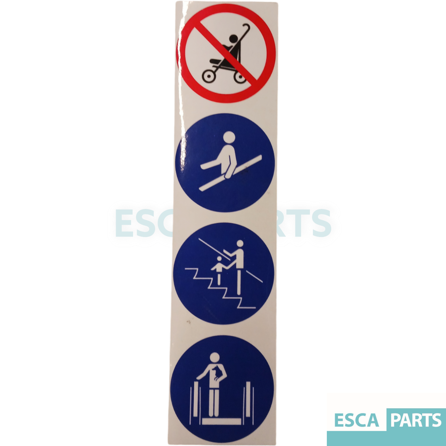 Escalator Safety Symbol Sticker 90×375 mm White-1