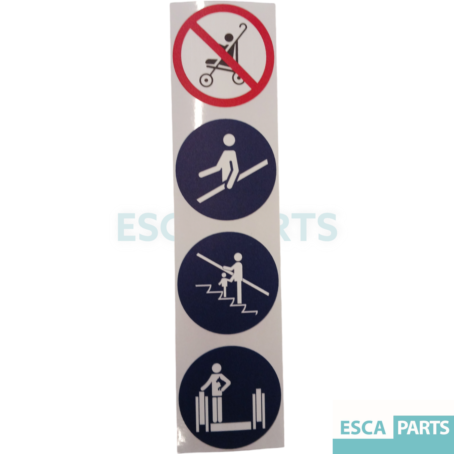 Escalator Safety Symbol Sticker 60×250 mm Transparent-1