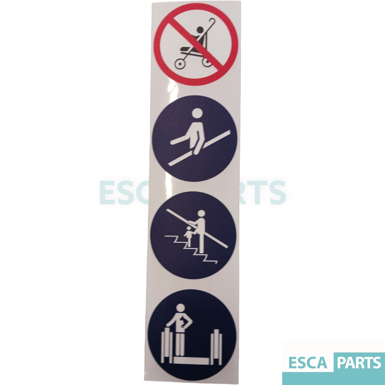 Escalator Safety Symbol Sticker 90×375 mm Transparent-1